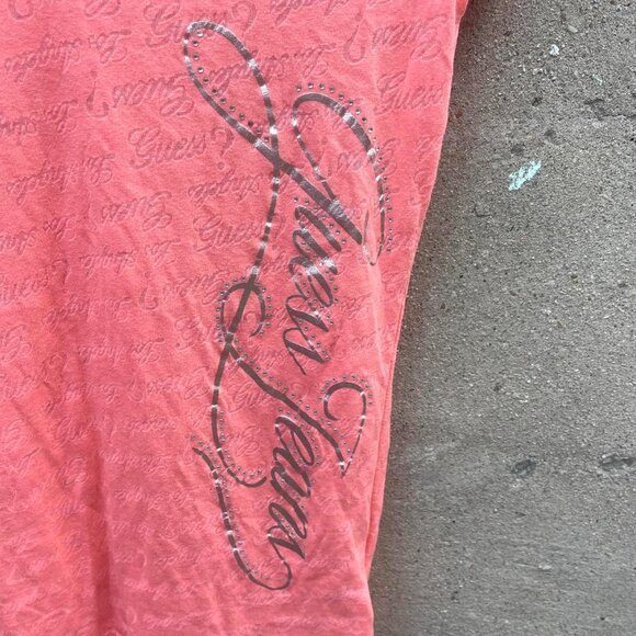 Pink Y2K Guess Los Angeles Bling Tee - Picture 6 of 8